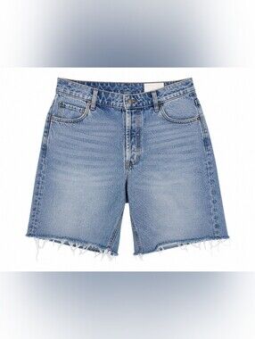 NWT KBB by Kahlana Size 8 Mid Rise Longline Denim Bermuda Shorts Light Wash Jort